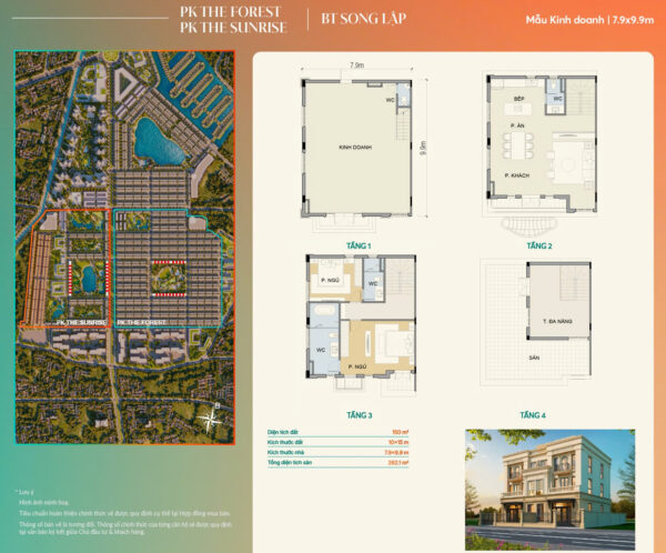 Thiết kế biệt thự song lập Vinhomes Green City 150m2 (10x15)