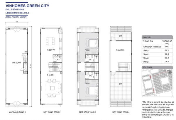 mat bang thiet ke shophouse 100m2 vinhomes green city