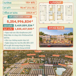 Nhà Phố Giãn Xây 2 Năm Giá Tốt Tại Vinhomes Green City