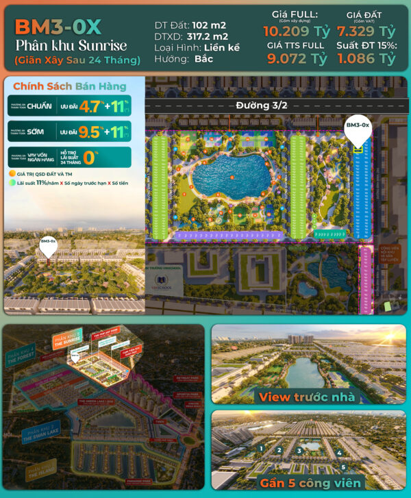 Bán Nhà Phố Liền Kề Giá Tốt Tại Phân Khu The Sunrise, Vinhomes Green City