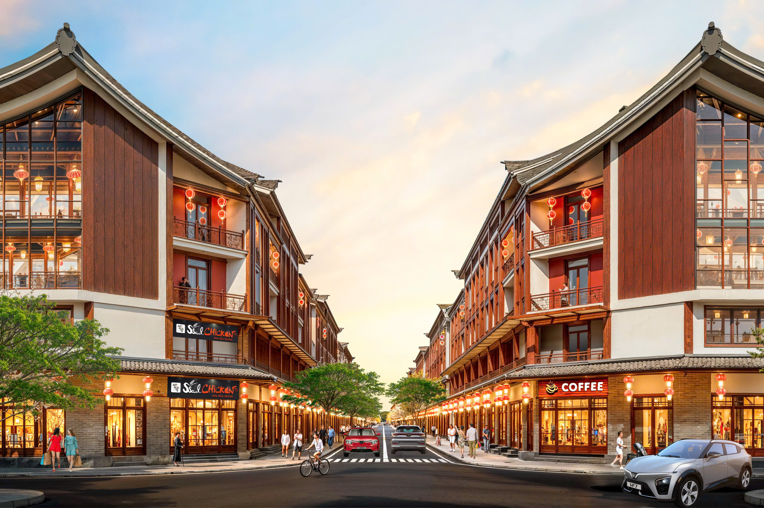 Phối cảnh khu phố trung hoa Vinhomes Green City
