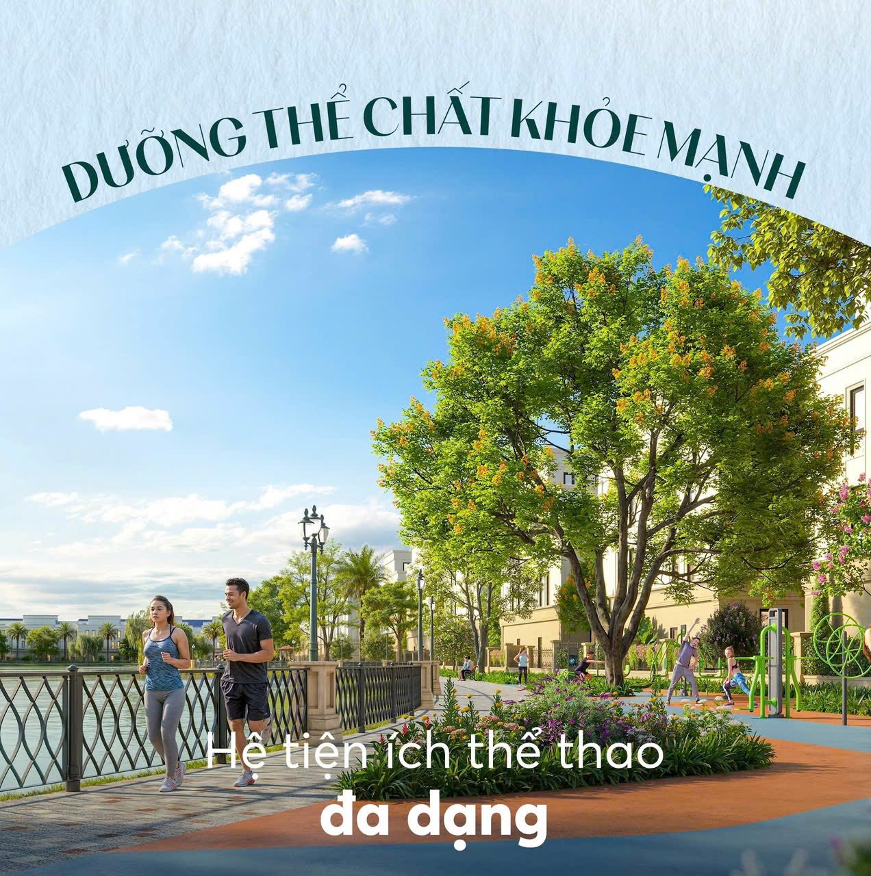 Phối ảnh cuộc sống xanh - khỏe tại Vinhomes Hậu Nghĩa