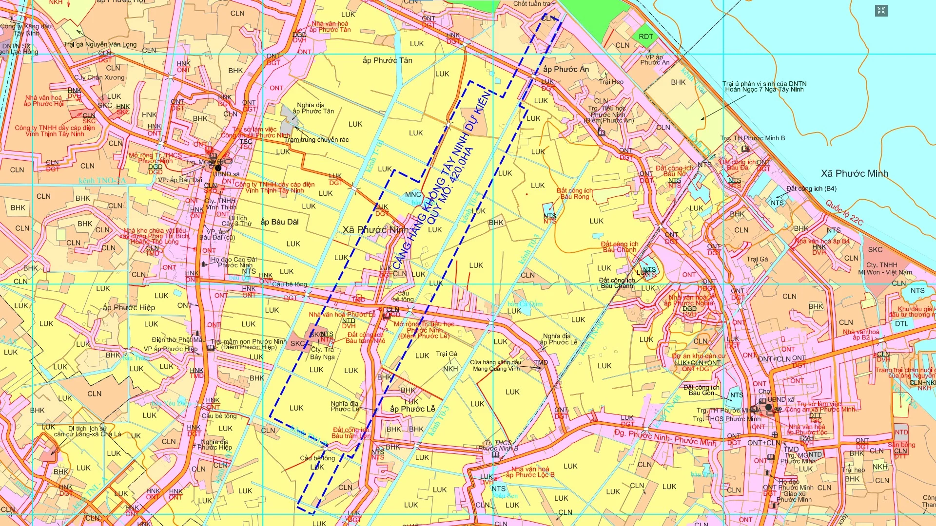 Lưu ý: Bản đồ quy hoạch sân bay Tây Ninh chỉ mang tính chất tham khảo